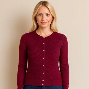 Electric Women’s Burgundy Button-Front Sweater – Size L